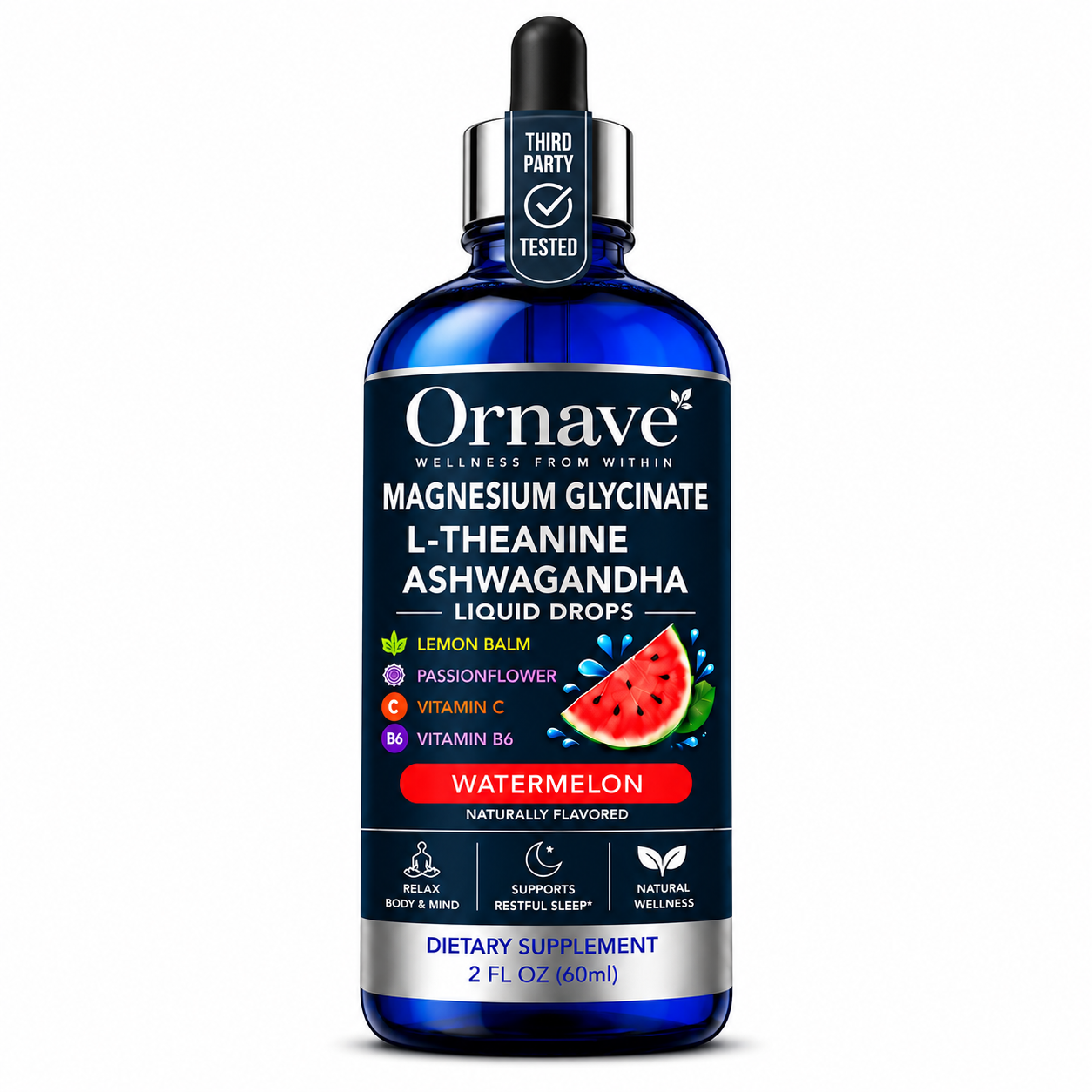 Ornave' Magnesium Glycinate Sleep Liquid Drops, 60 mL