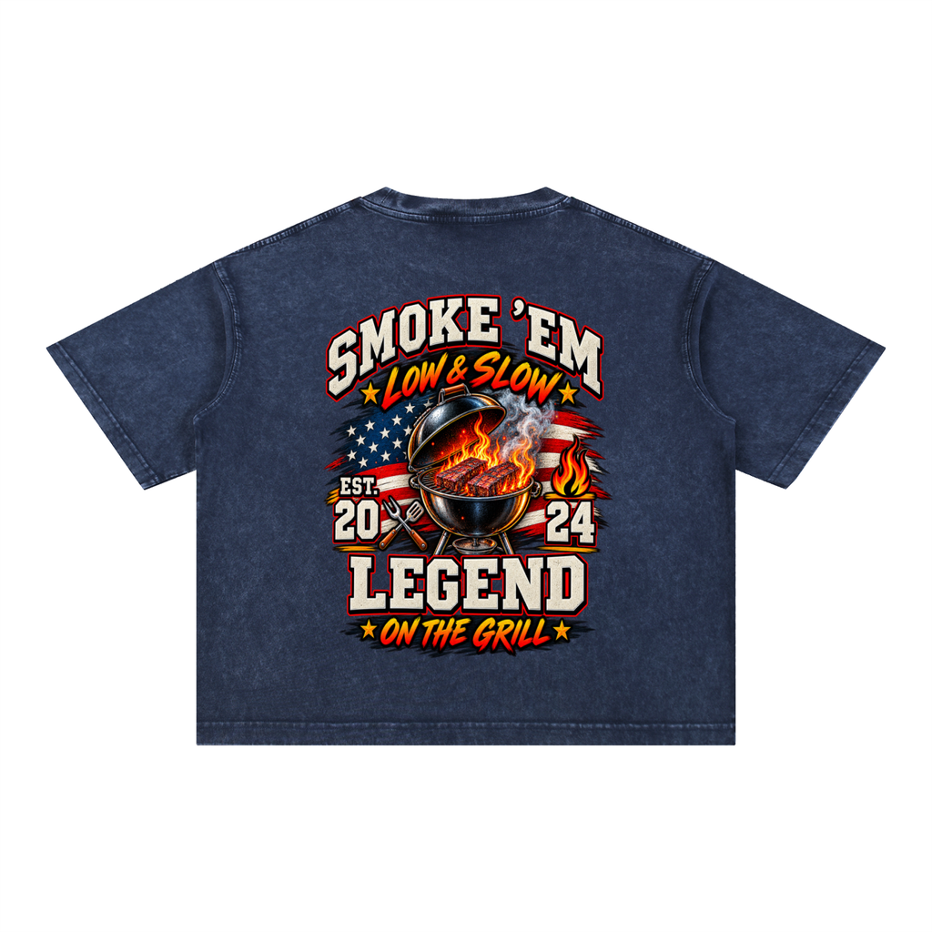 Mineral Wash Boxy Cotton T-Shirt-Grill Dad