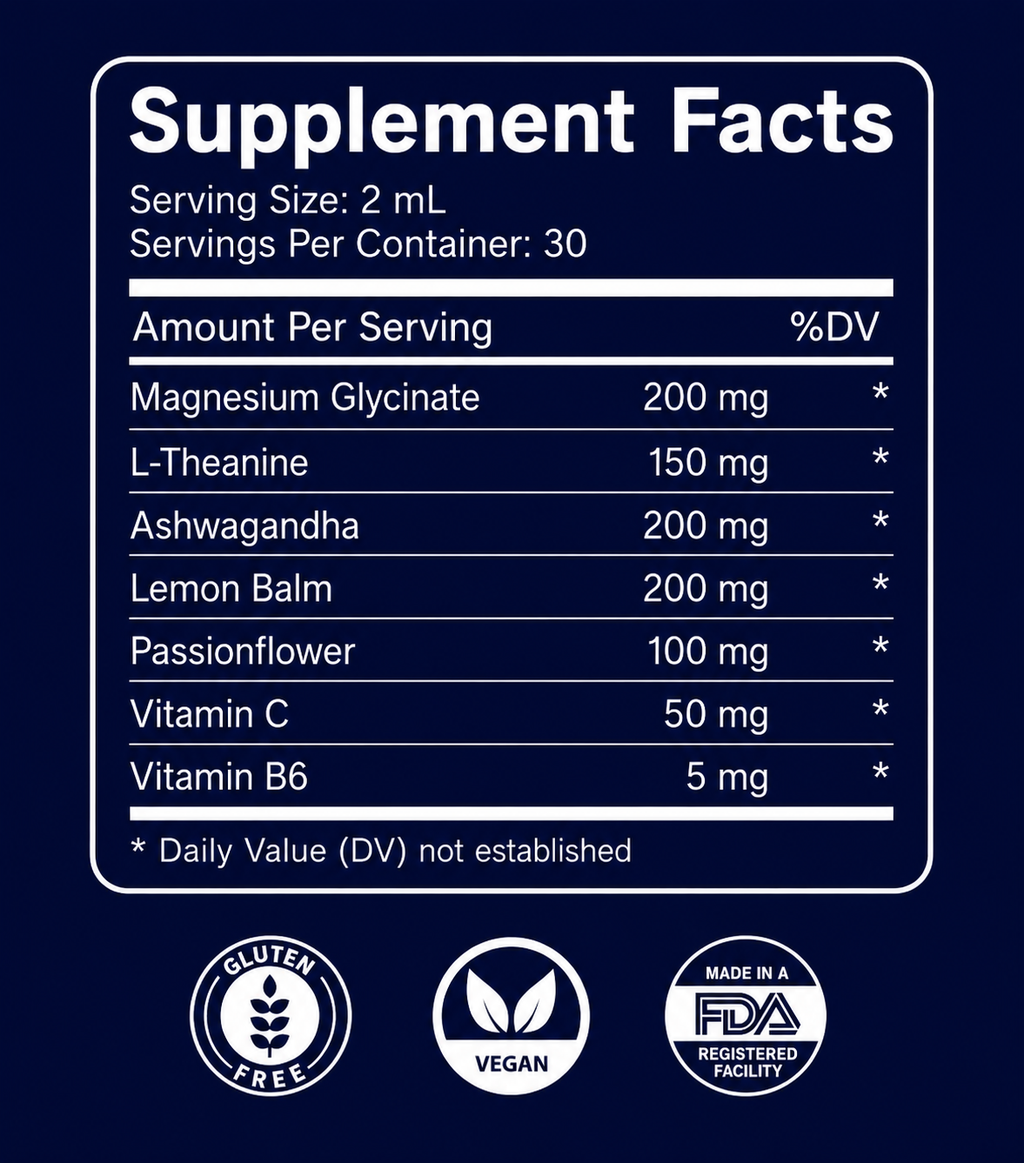 Ornave' Magnesium Glycinate Sleep Liquid Drops, 60 mL
