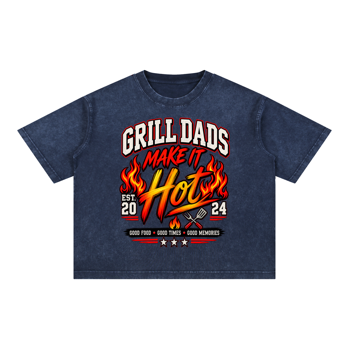 Mineral Wash Boxy Cotton T-Shirt-Grill Dad