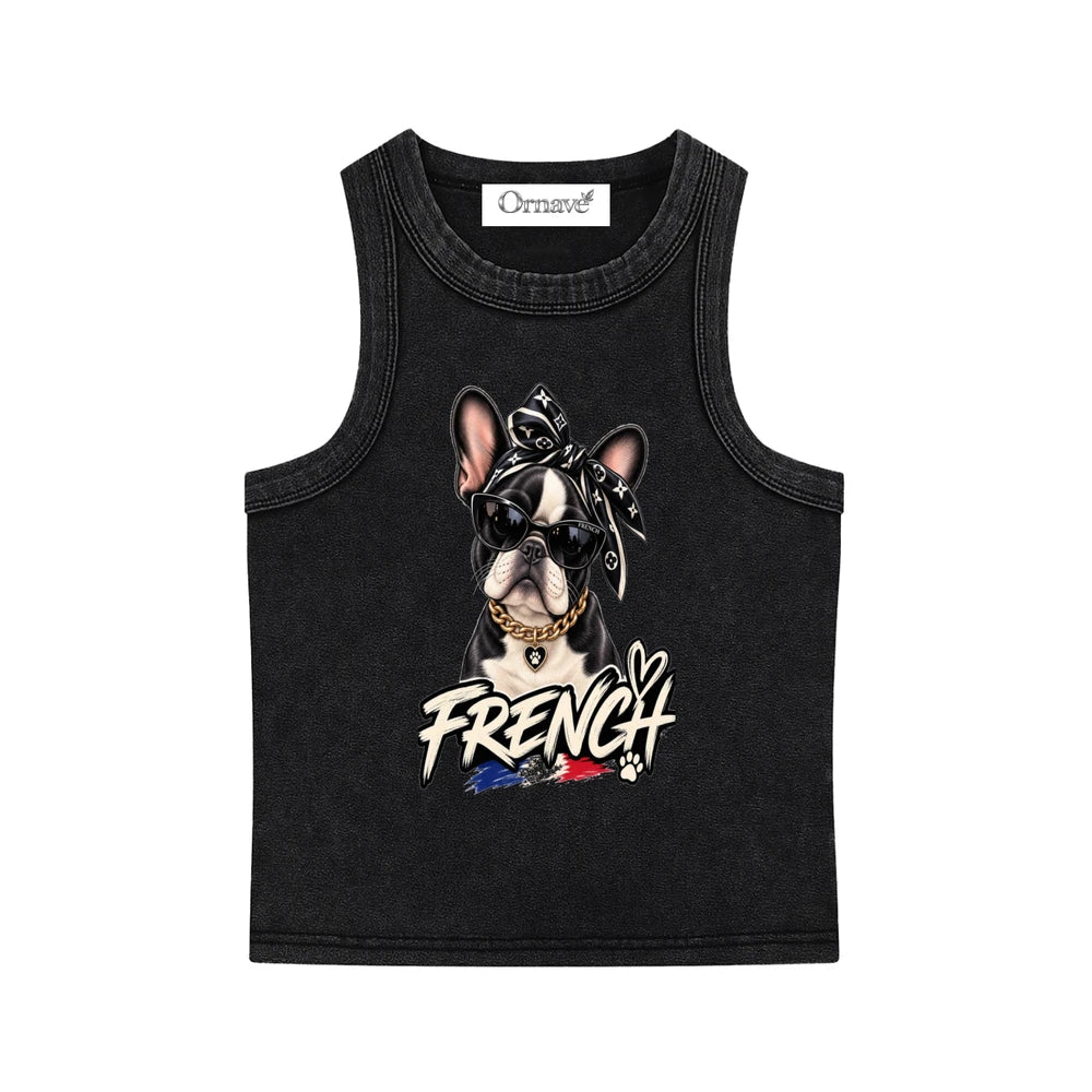 Snow Washed Tank Top-Frenchie lover