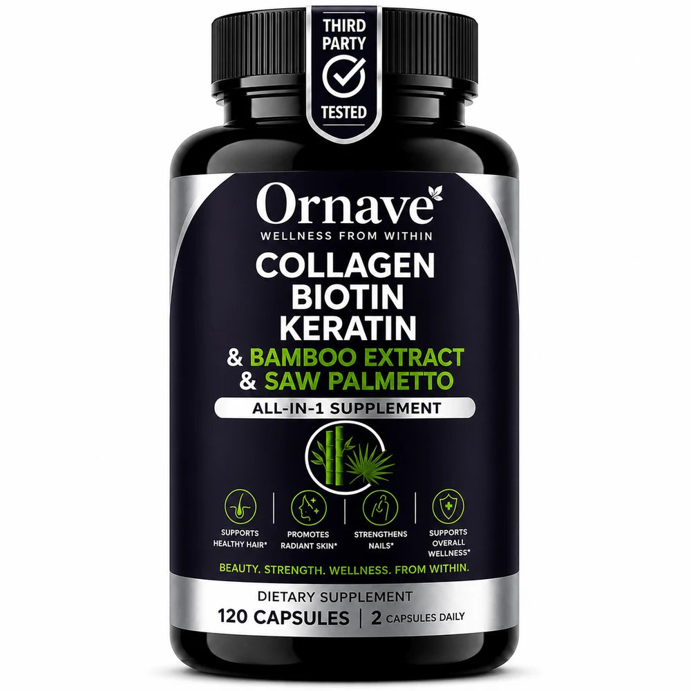 Ornave' Hair, Skin & Nails Formula, 120 Capsules