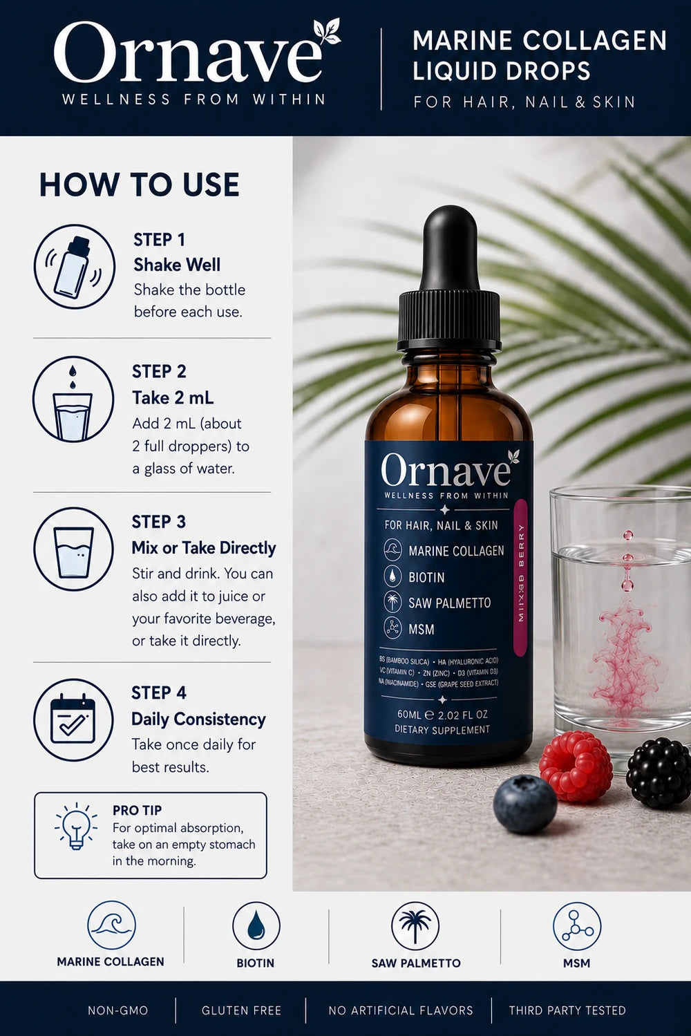 Ornave' Marine Collagen Beauty Liquid