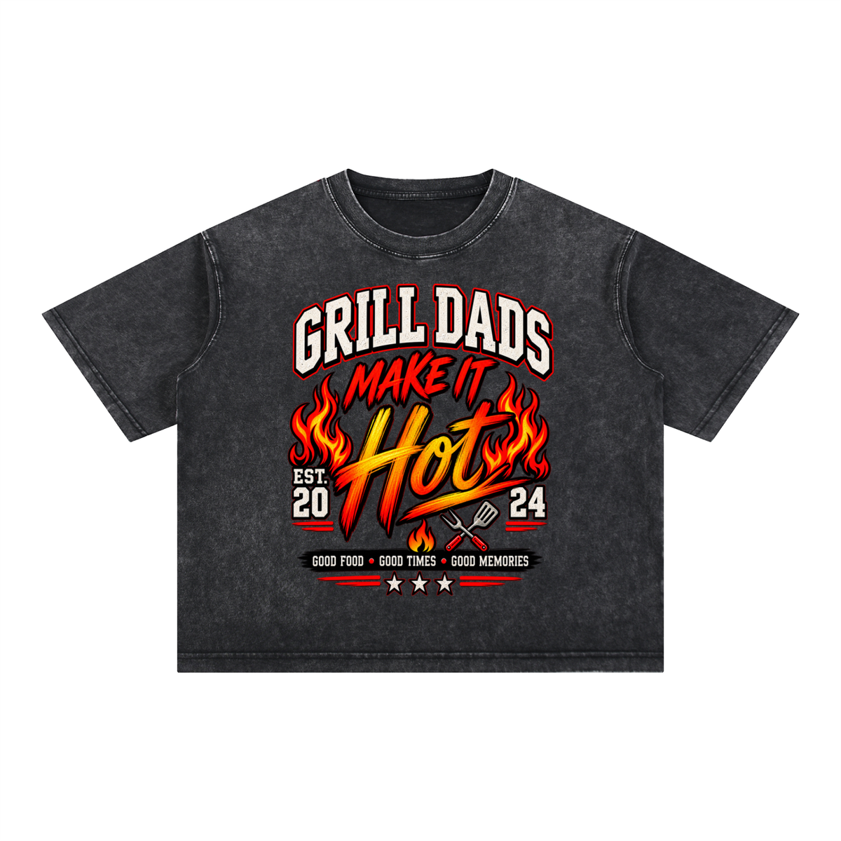 Mineral Wash Boxy Cotton T-Shirt-Grill Dad