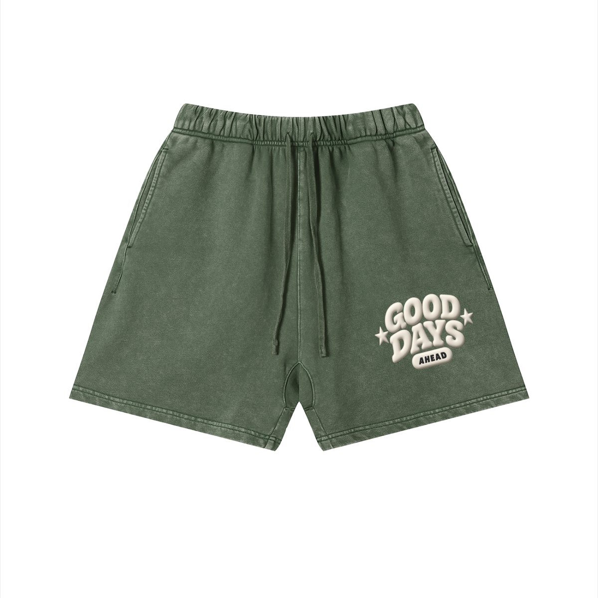 Unisex Vintage Wash Cotton Shorts-Good days Ahead shorts