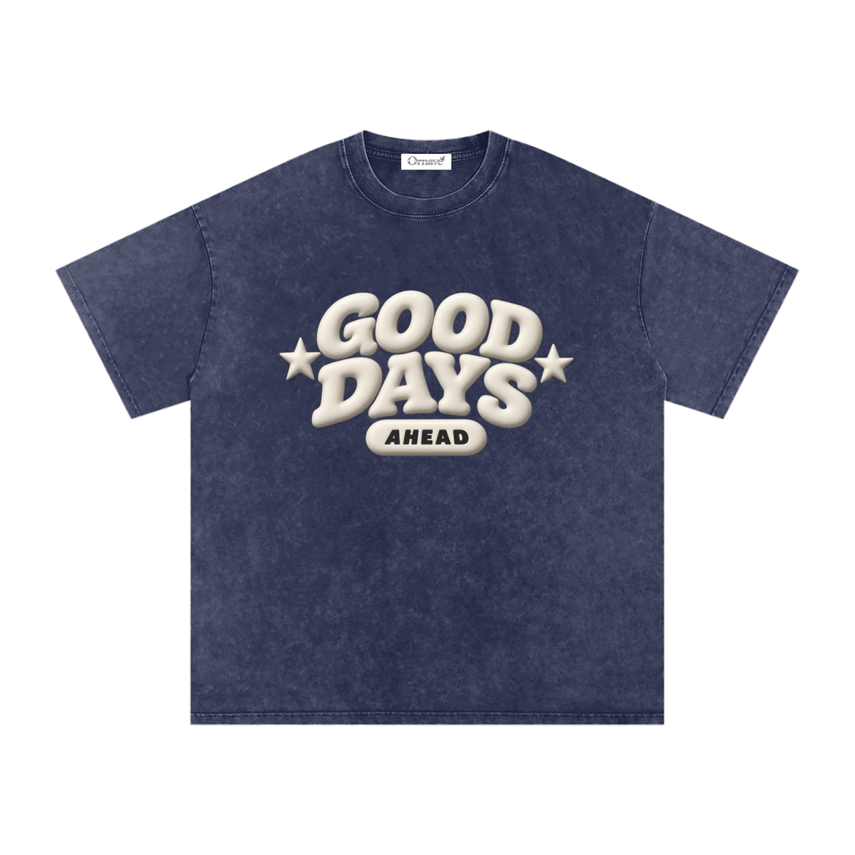 Snow Washed Oversized Cotton T-Shirt- Good days Ahead
