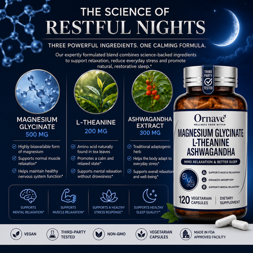 Ornave' Magnesium Glycinate Complex Capsules , 120 Capsules