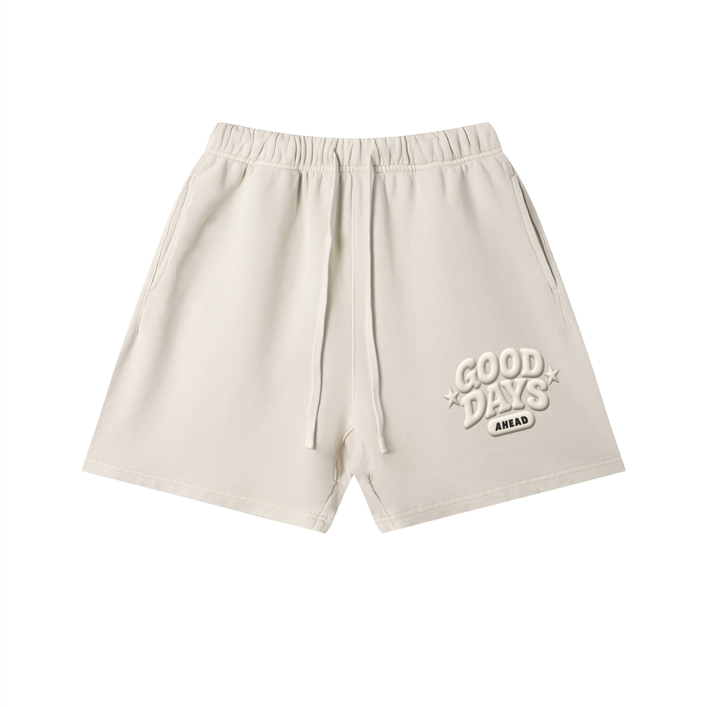 Unisex Vintage Wash Cotton Shorts-Good days Ahead shorts