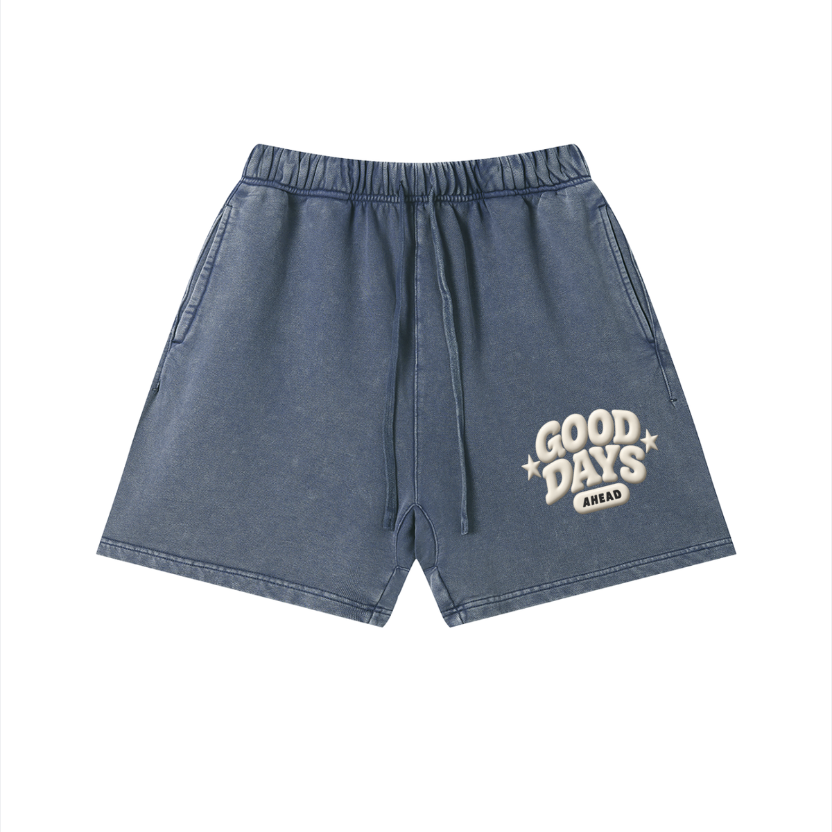 Unisex Vintage Wash Cotton Shorts-Good days Ahead shorts