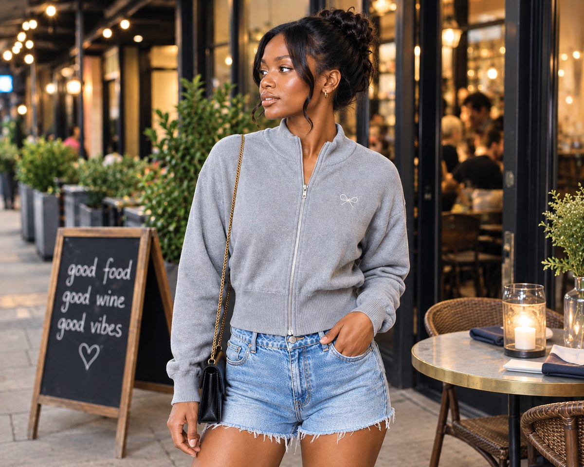 Women’s Mock Neck Zip Up Cardigan