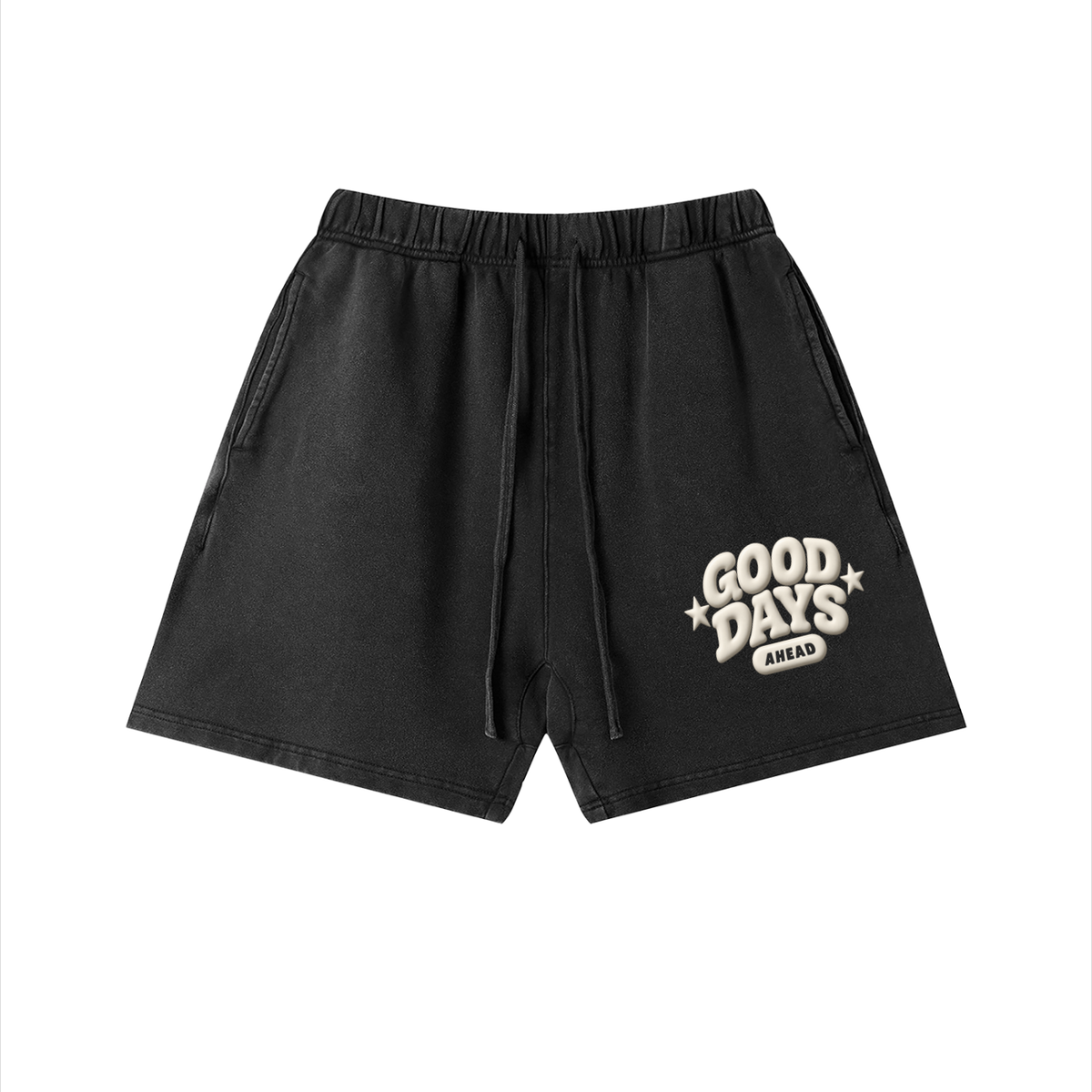 Unisex Vintage Wash Cotton Shorts-Good days Ahead shorts