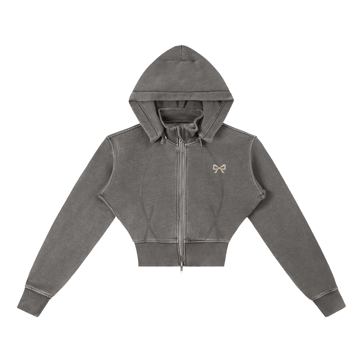 Vintage Washed Cropped Fleece Hoodie