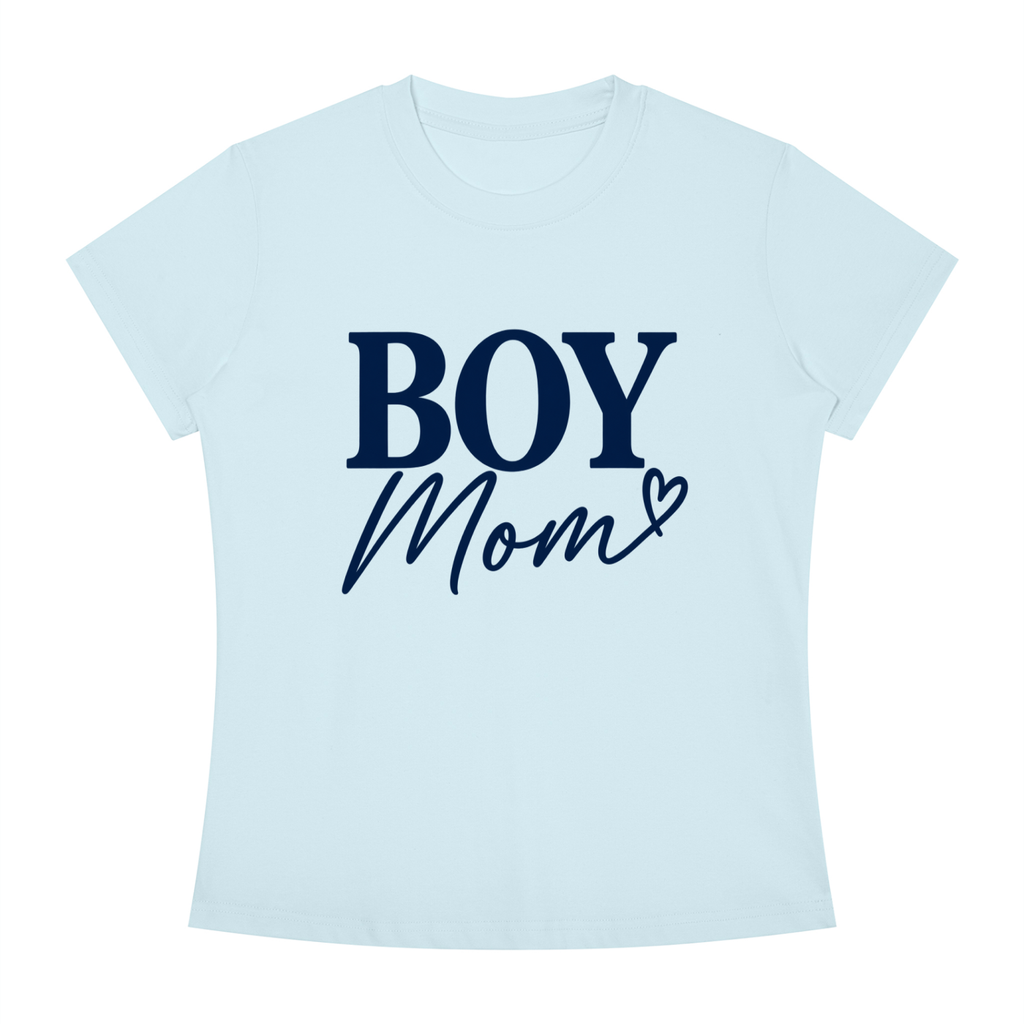 Women's Slim Fit Crewneck T-Shirt-Boy Mom