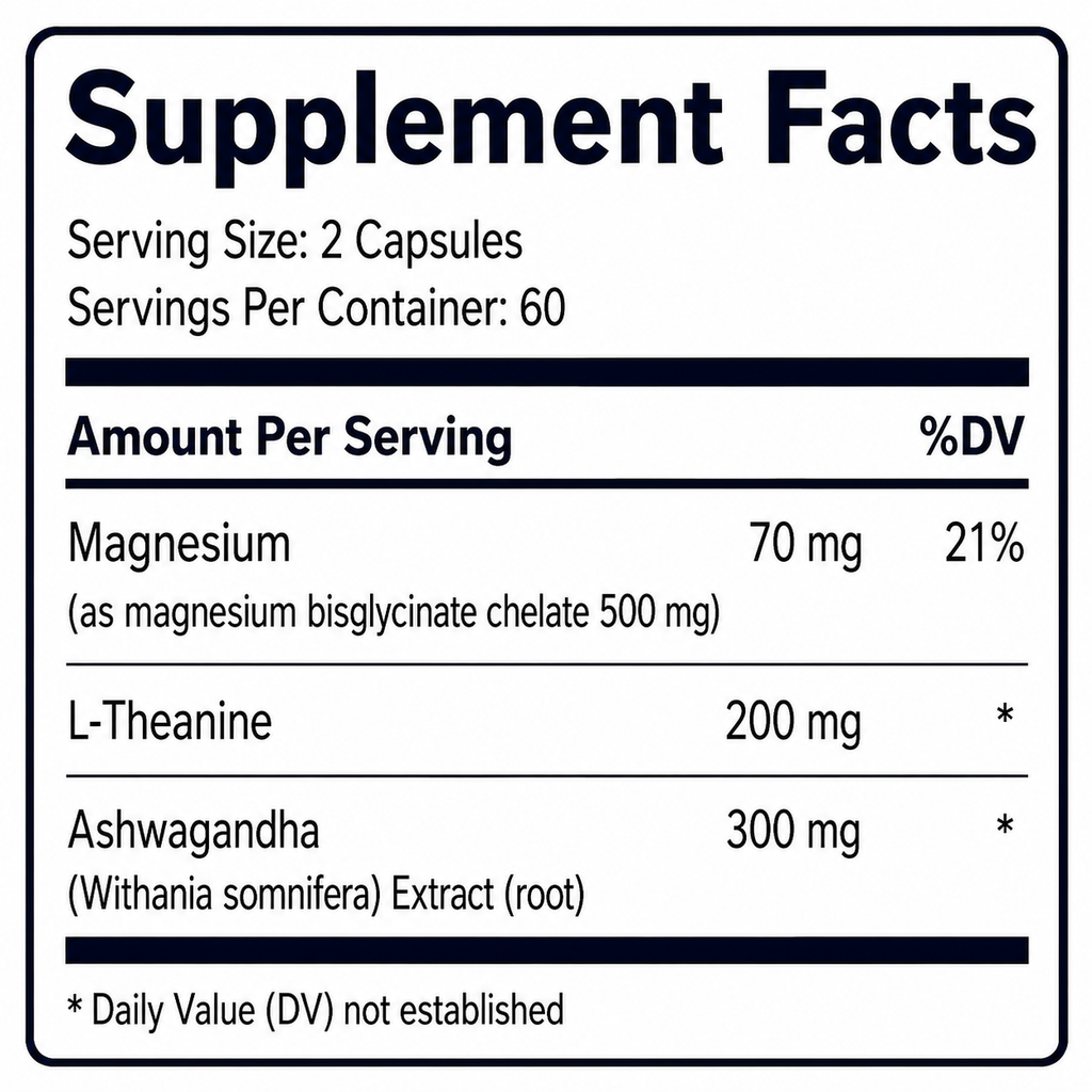 Ornave' Magnesium Glycinate Complex Capsules , 120 Capsules