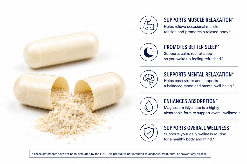 Ornave' Magnesium Glycinate Complex Capsules , 120 Capsules