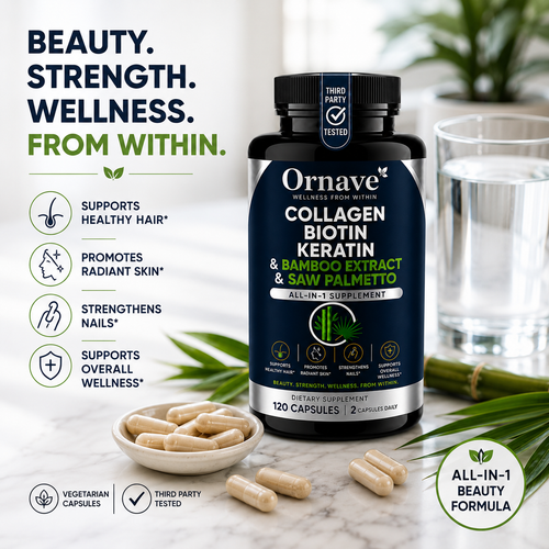 Ornave' Hair, Skin & Nails Formula, 120 Capsules