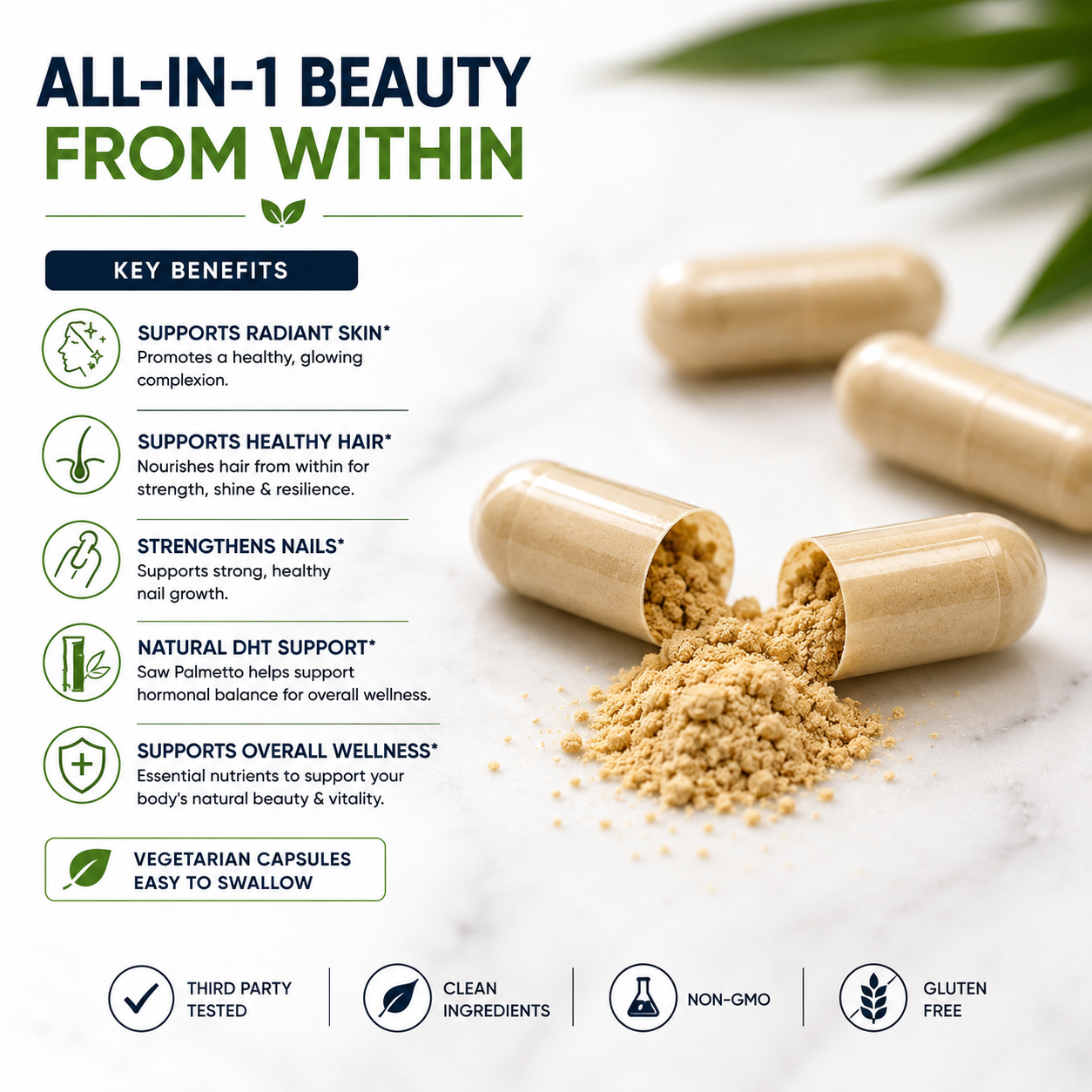 Ornave' Hair, Skin & Nails Formula, 120 Capsules