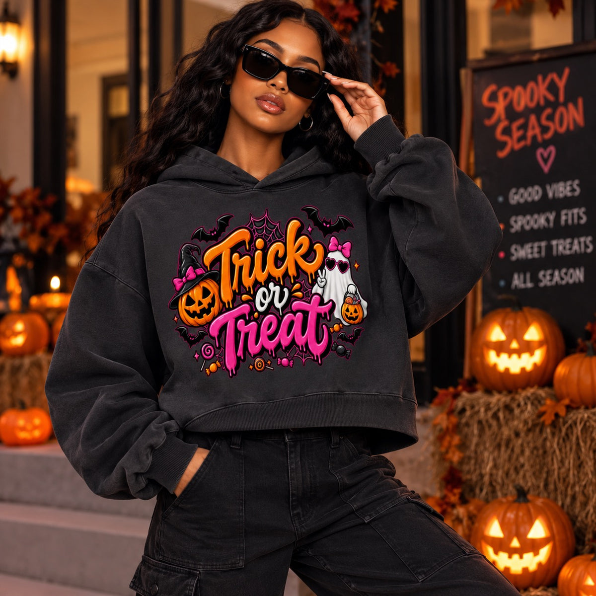 Trick or treat Women’s Vintage Wash Heavyweight Hoodie