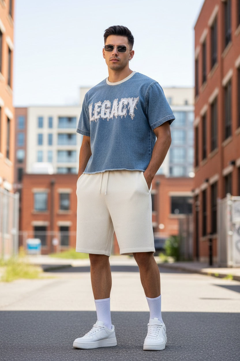 Legacy Vintage Wash Denim Crop Tee