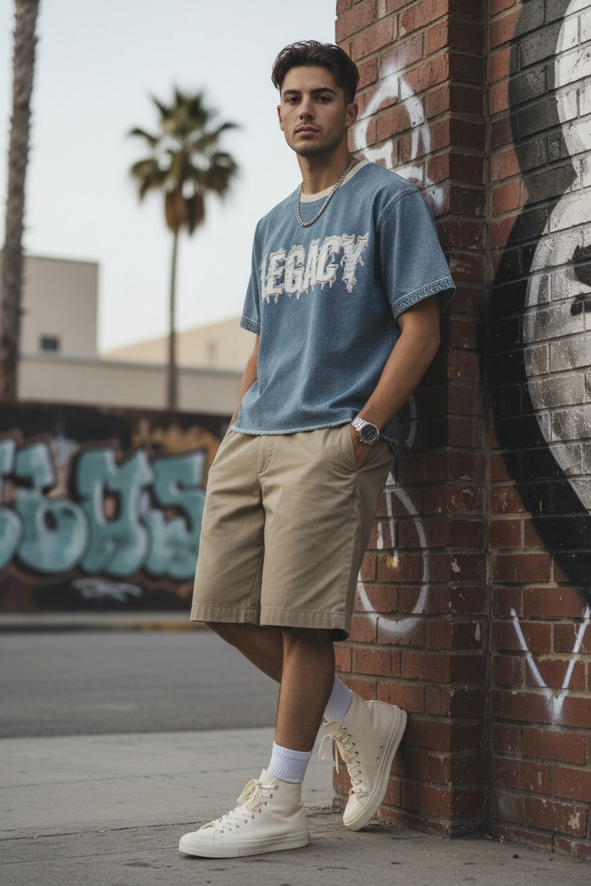 Legacy Vintage Wash Denim Crop Tee