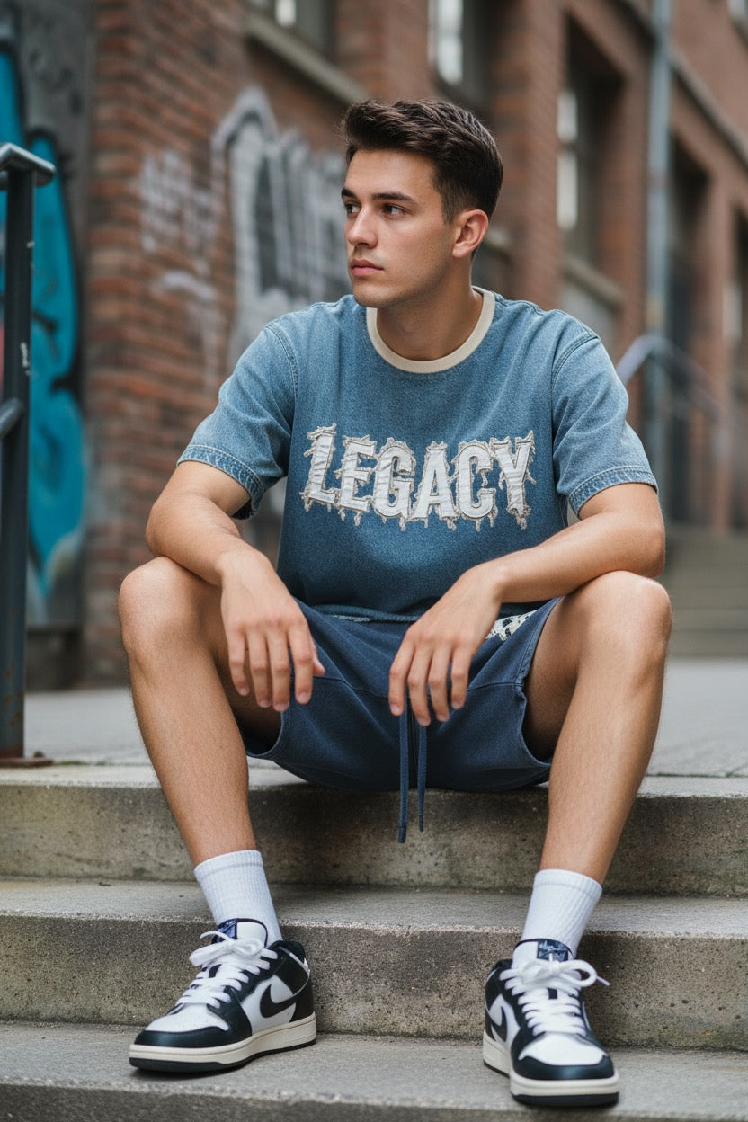 Legacy Vintage Wash Denim Crop Tee