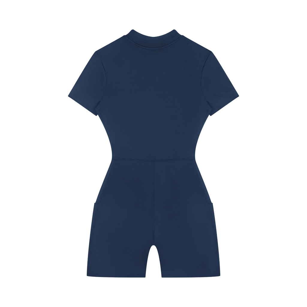Women's Quarter-Zip Short-Sleeve Romper