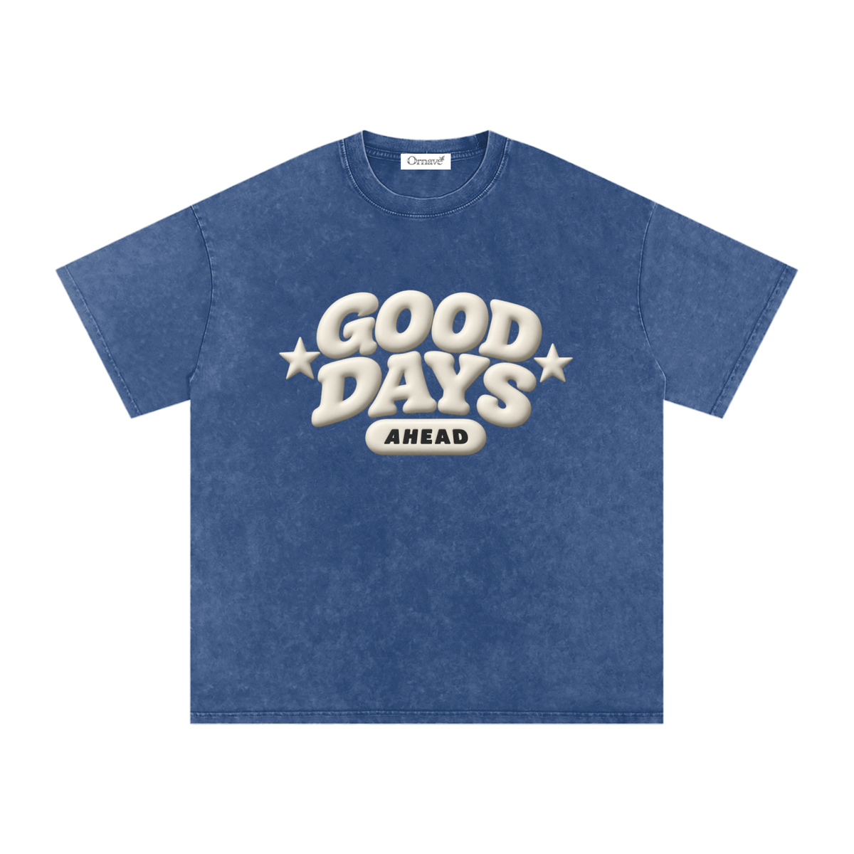 Snow Washed Oversized Cotton T-Shirt- Good days Ahead