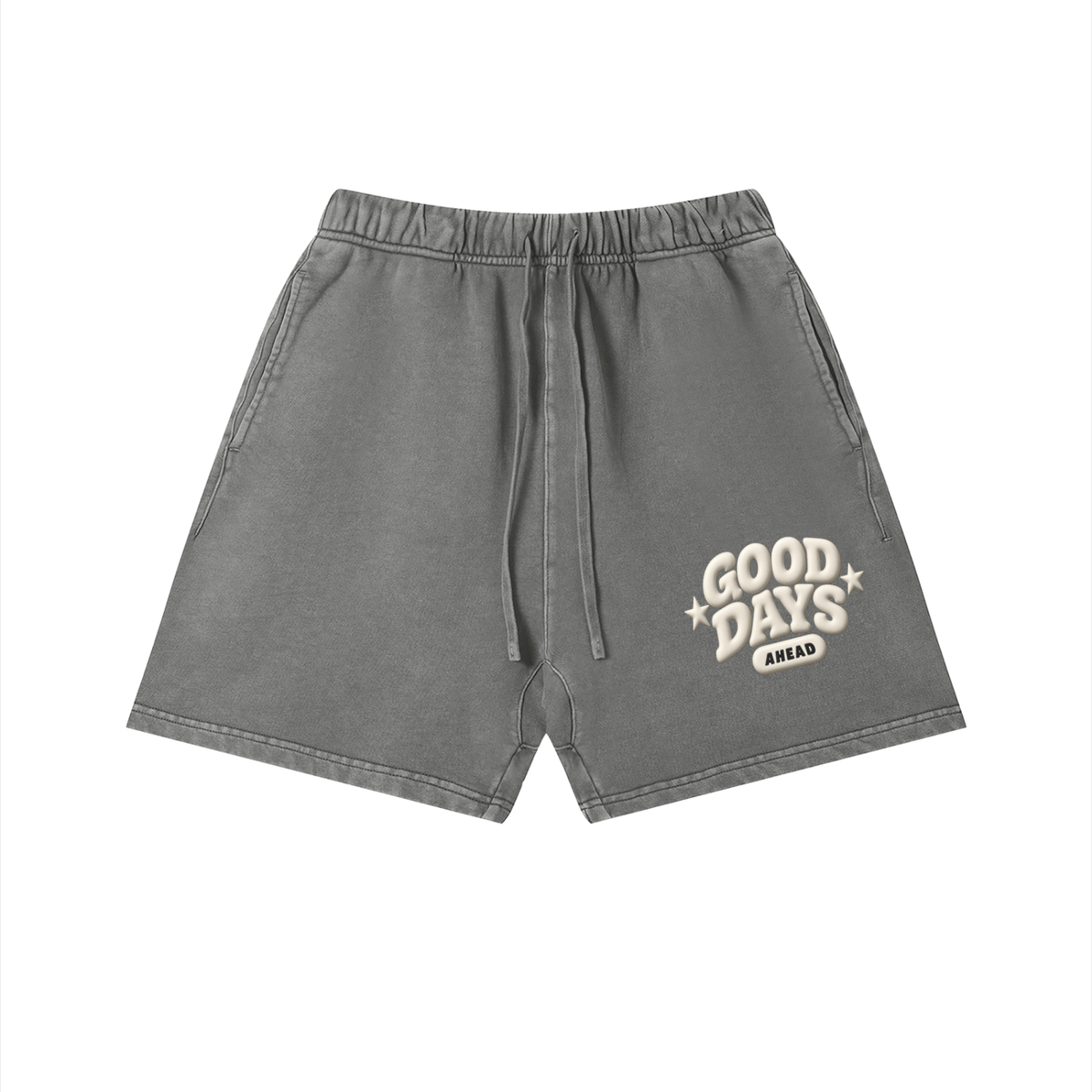 Unisex Vintage Wash Cotton Shorts-Good days Ahead shorts