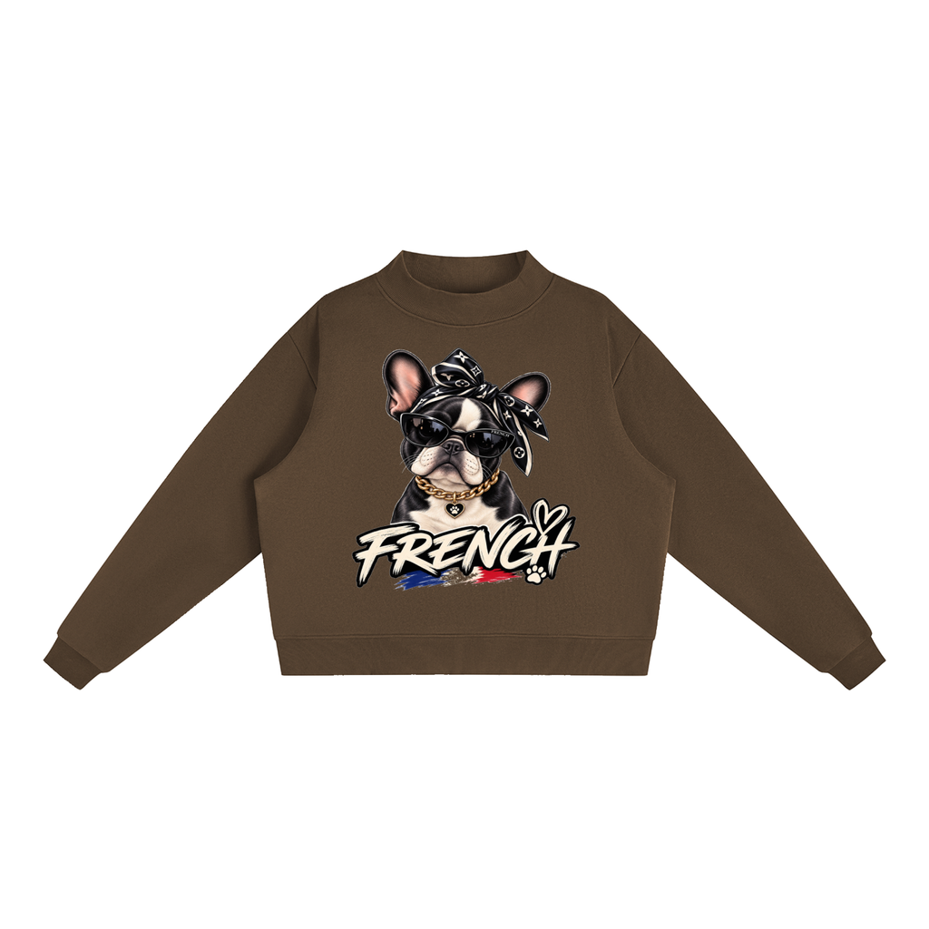 Essential Fleece Mock-Neck Crew Sweatshirt
