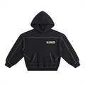Contrast-Stitched Boxy Fleece Hoodie
