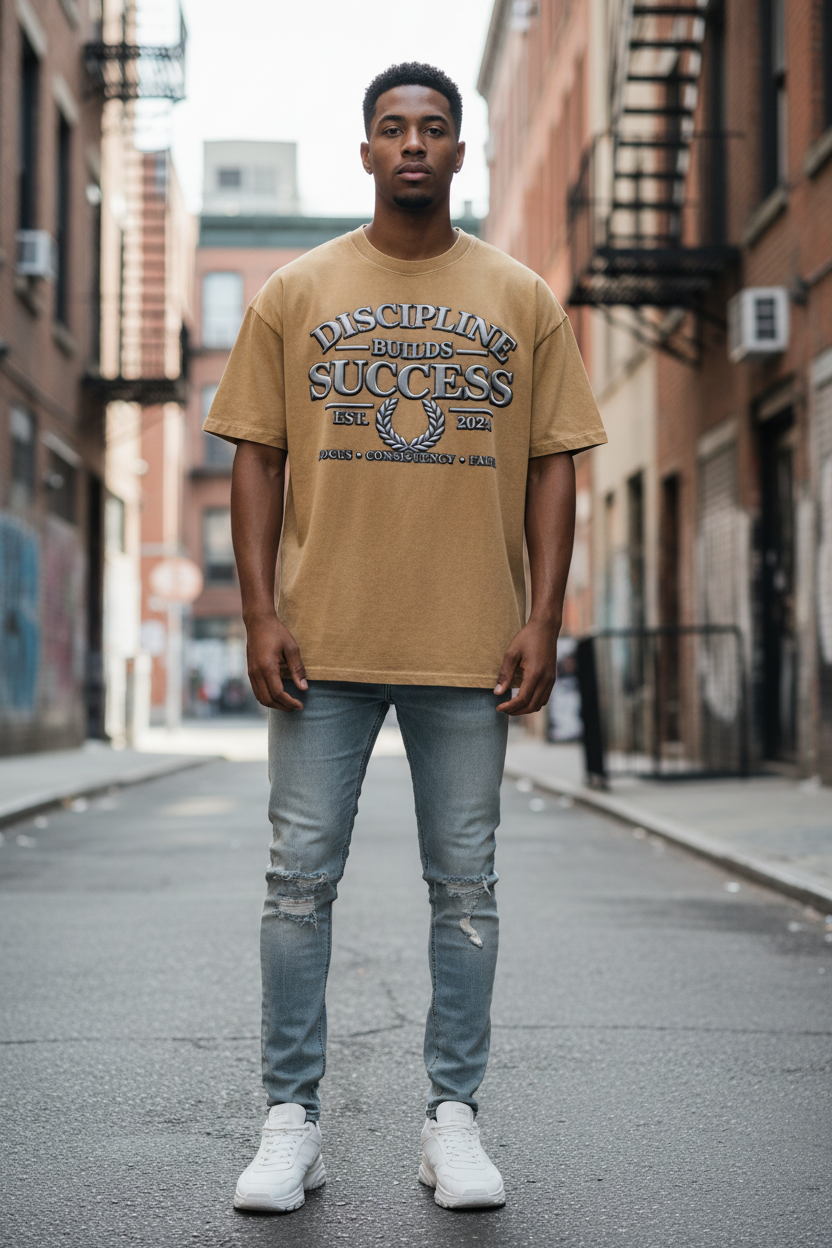 Discipline Tee - Man Light Brown