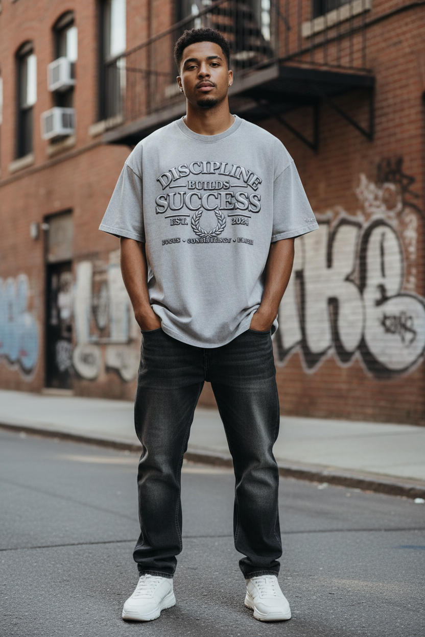 Discipline Tee - Man Light Gray