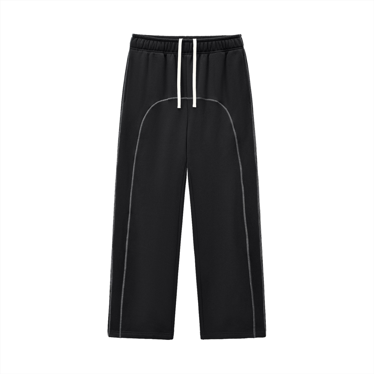 Contrast-Stitched Boxy Fleece Hoodie Set