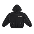 Contrast-Stitched Boxy Fleece Hoodie Set
