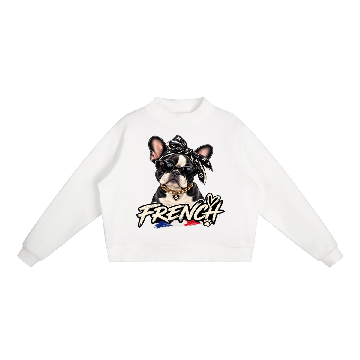 Essential Fleece Mock-Neck Crew Sweatshirt