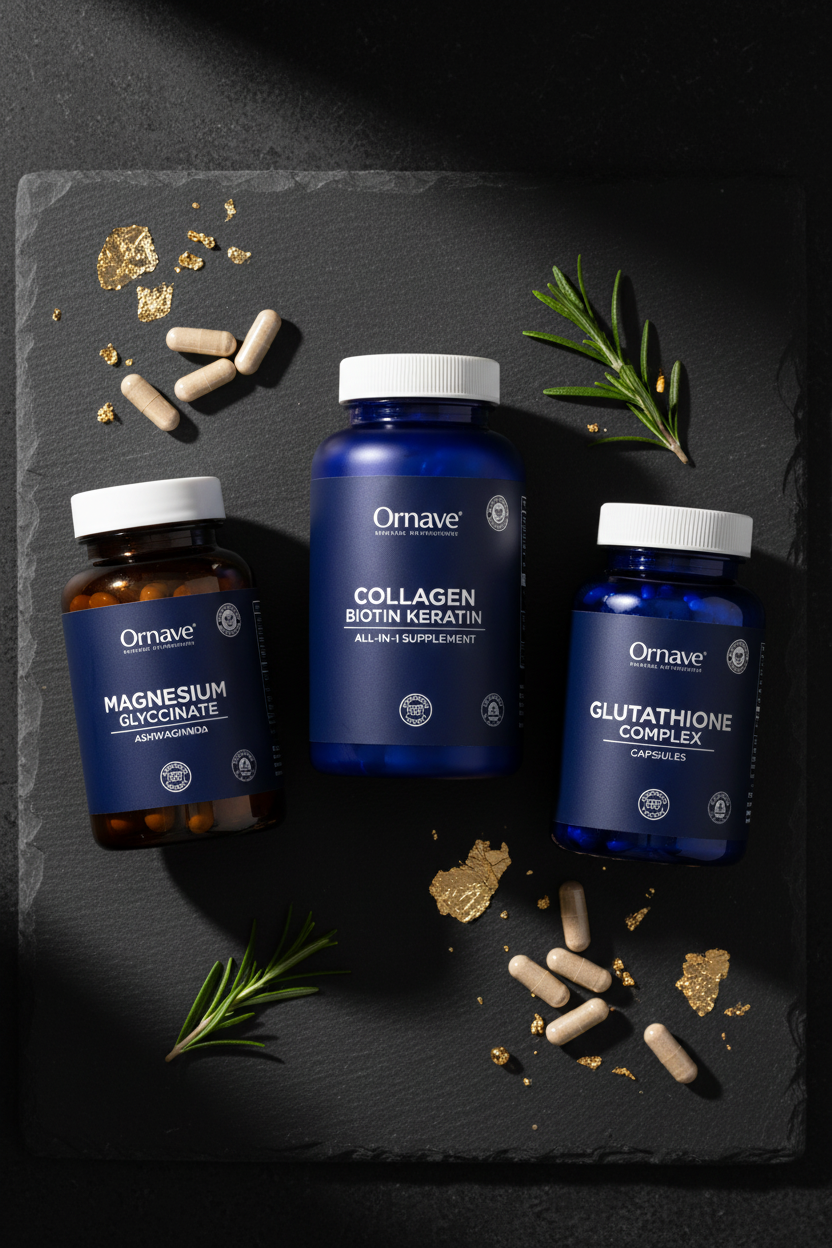 Ornave' Supplements Flatlay – Mobile