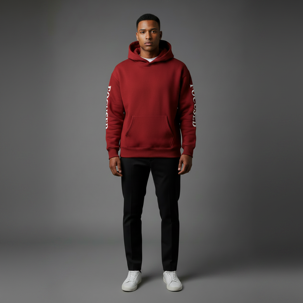 Square Meta ad image for the red hoodie